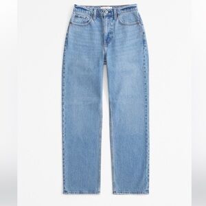 NWT Abercrombie & Fitch A&F High Rise Vintage Straight Jean Medium Wash